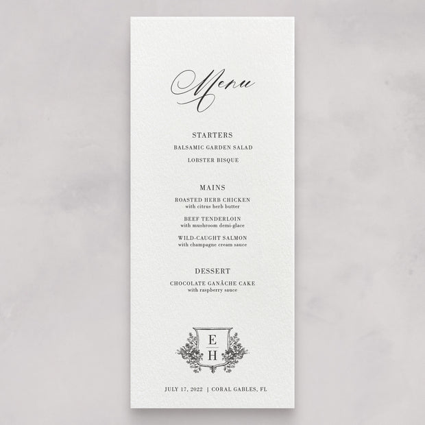 Normandy Wedding Menu No. 1 – Tuesday Grace Designs