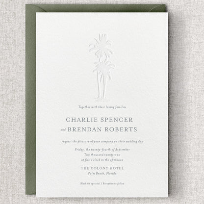 Palm Beach Wedding Invitation & Envelope