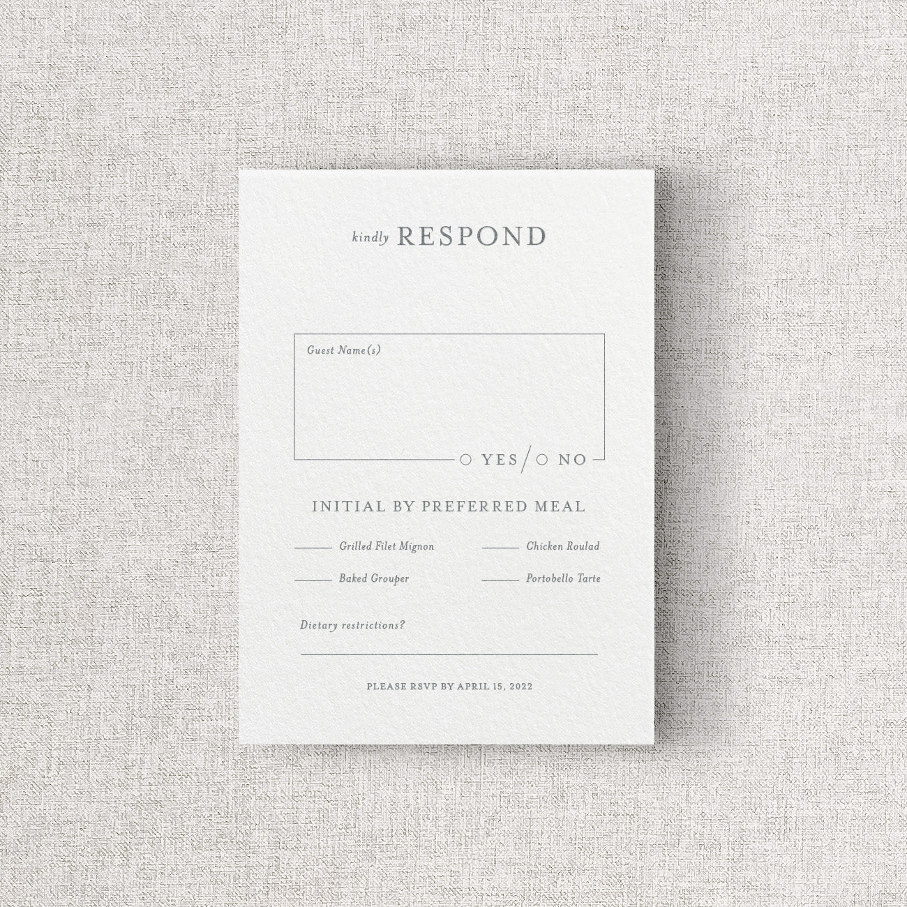 Palm Beach Wedding Reply Card + Envelope