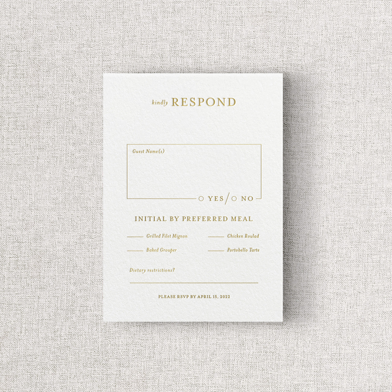 Palm Beach Wedding Reply Card + Envelope