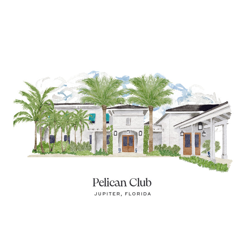 Pelican Club Venue Watercolor