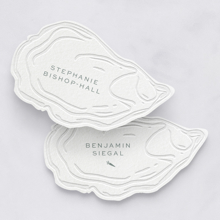Seaside Oyster Shell Place Cards, Personalized