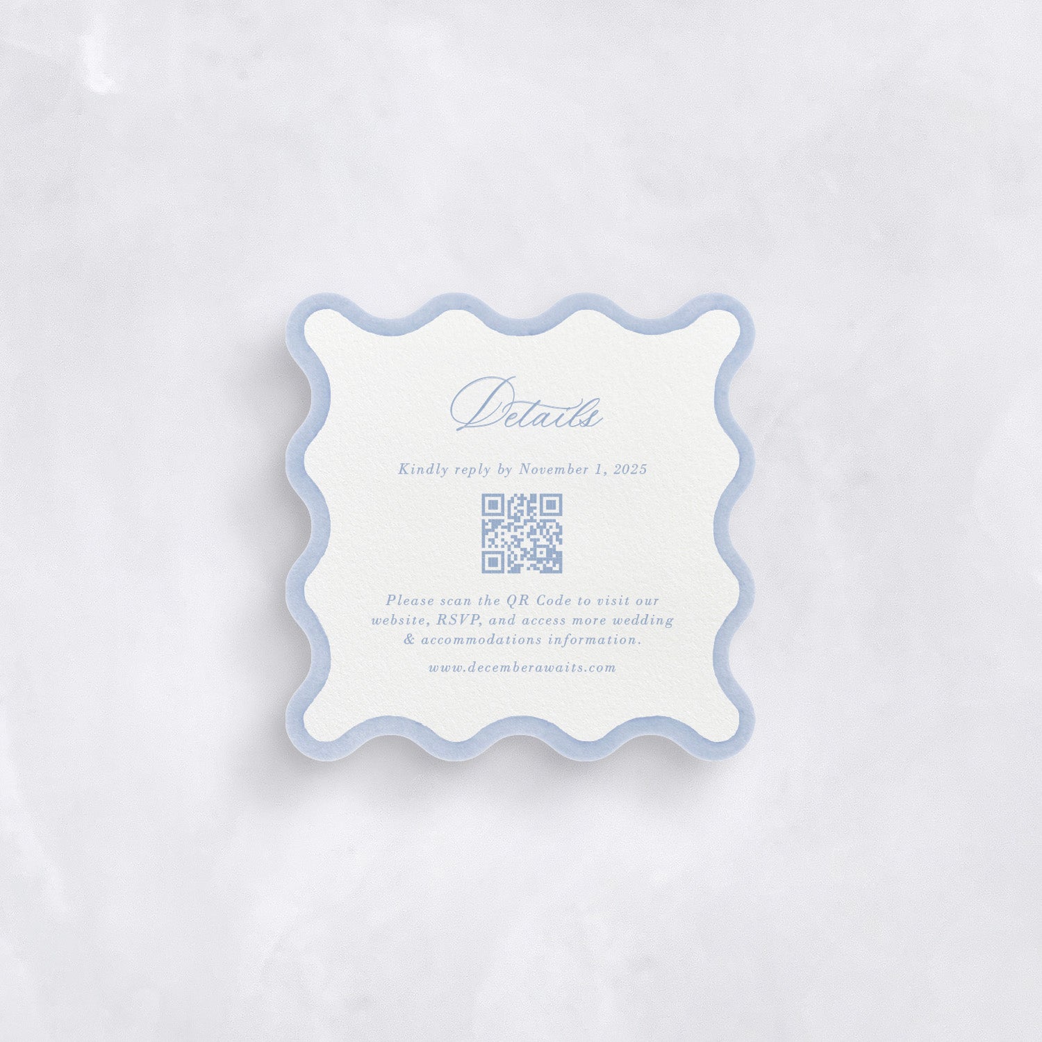 Wavy Wedding Website Card