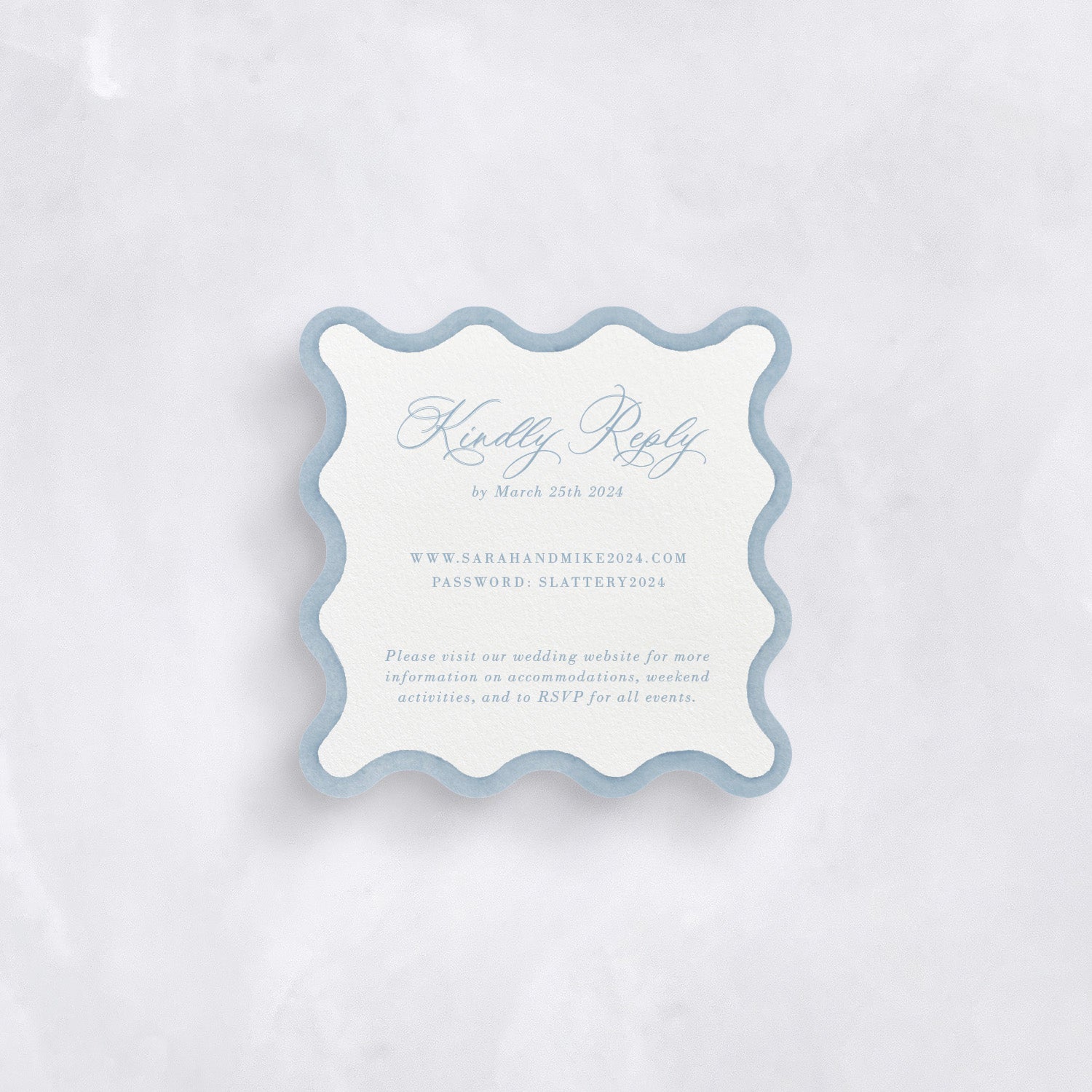 Wavy Wedding Website Card