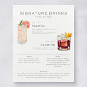 Seaside Wedding Signature Drinks Menu