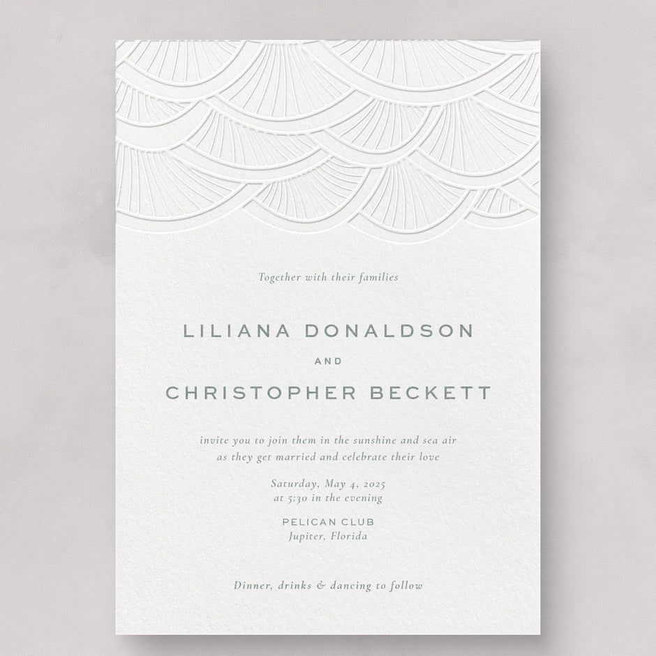 Seaside Wedding Invitation Collection | Gold Foil Stationery - Tuesday ...