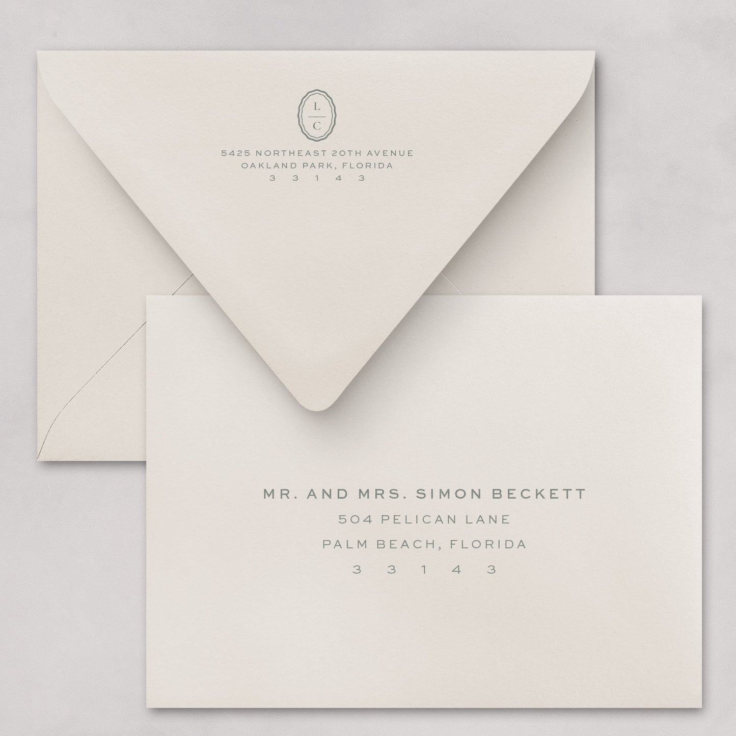 Seaside Wedding Invitation & Envelope