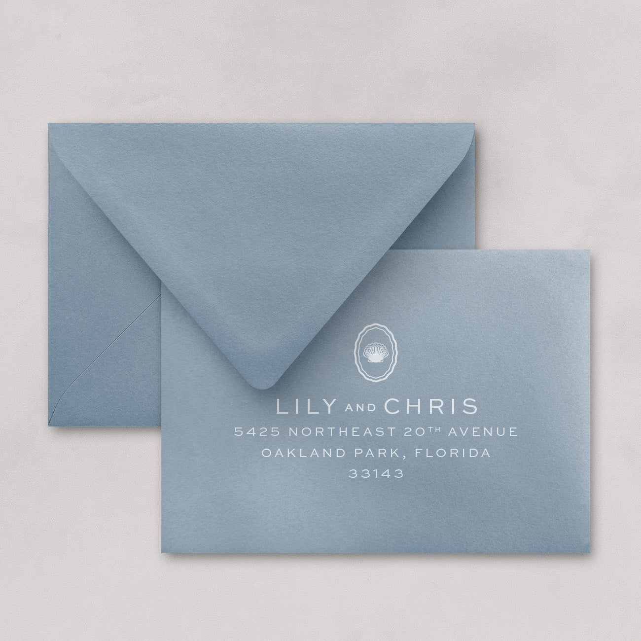 Seaside Wedding Reply Card + Envelope