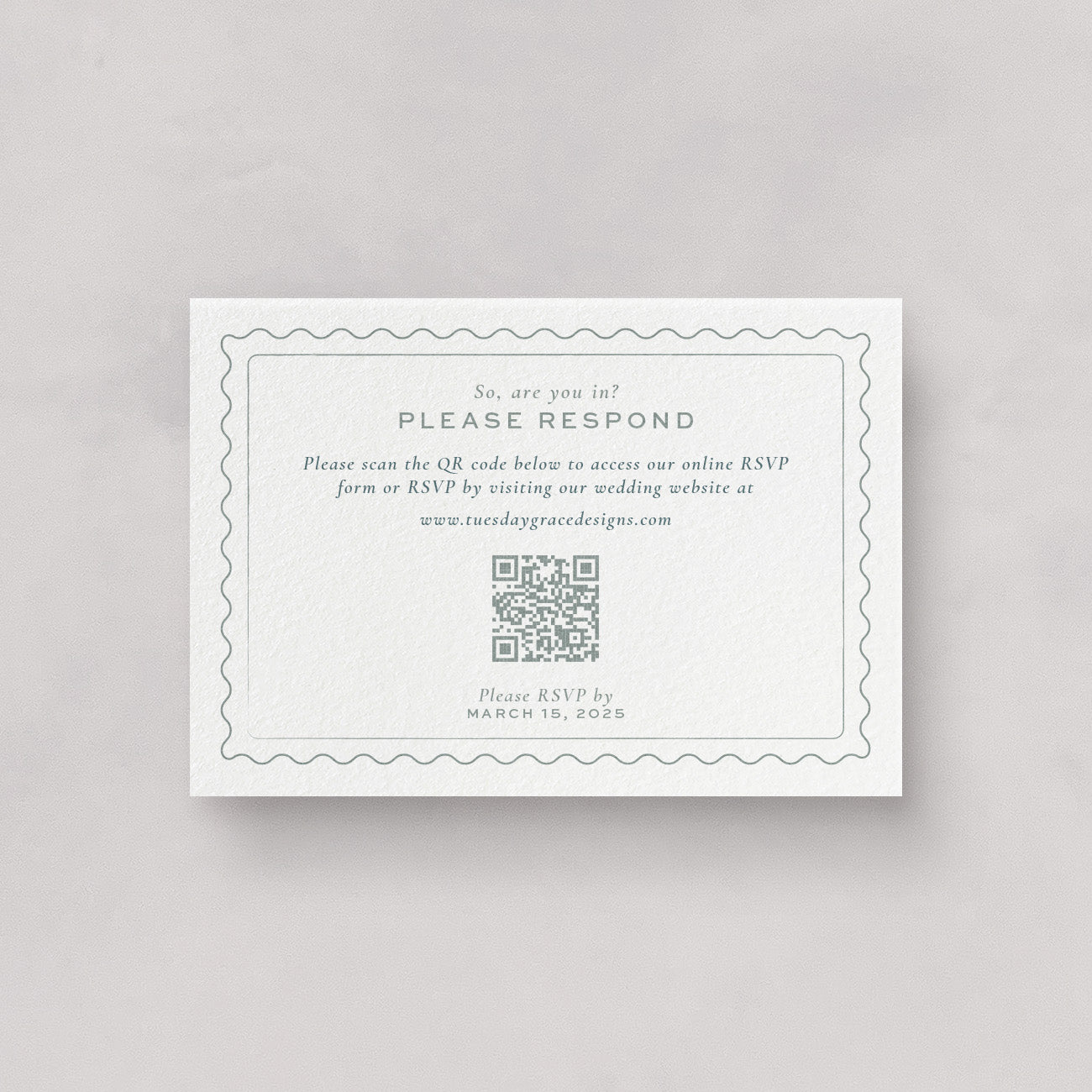 Seaside Wedding Website Card