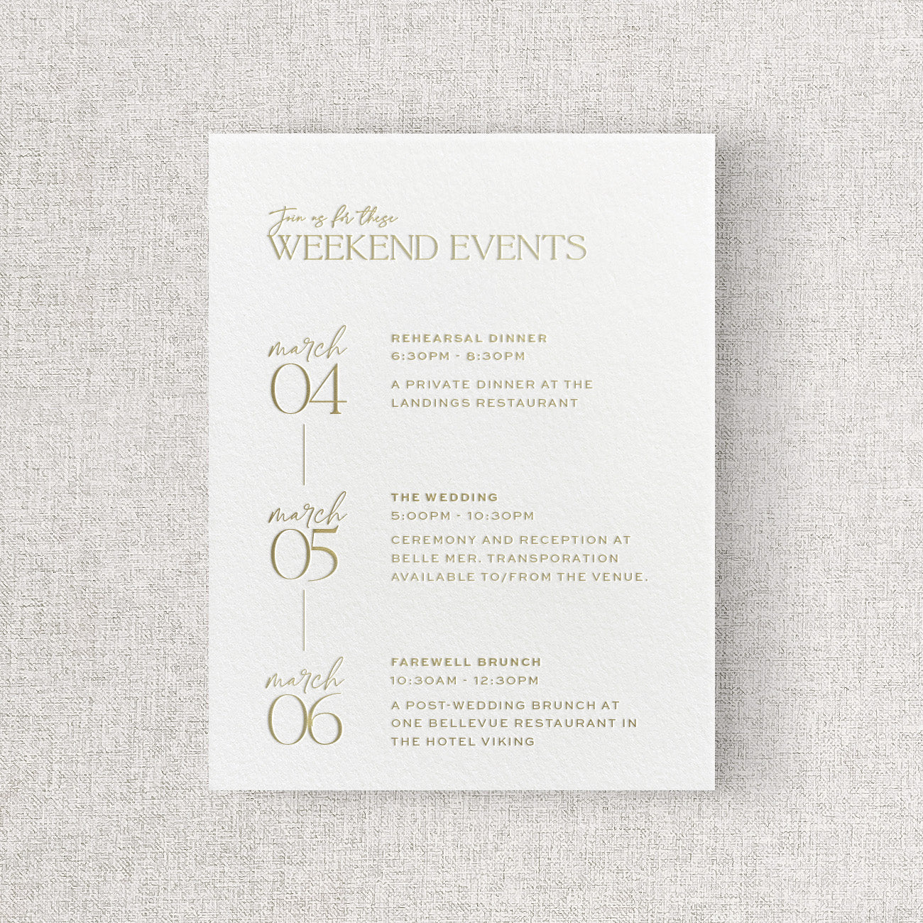 Newport Wedding Weekend Card