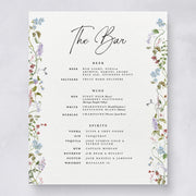 Wild Flora Wedding Bar Menu