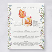 Wild Flora Wedding Signature Drinks Menu