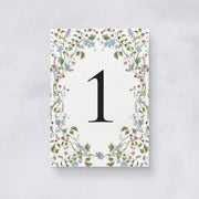 Wild Flora Wedding Table Numbers