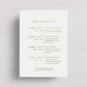 The Classic Venue Wedding Timeline Card