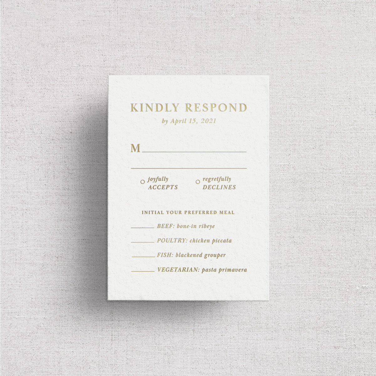 Classic Venue Wedding Reply Card + Envelope