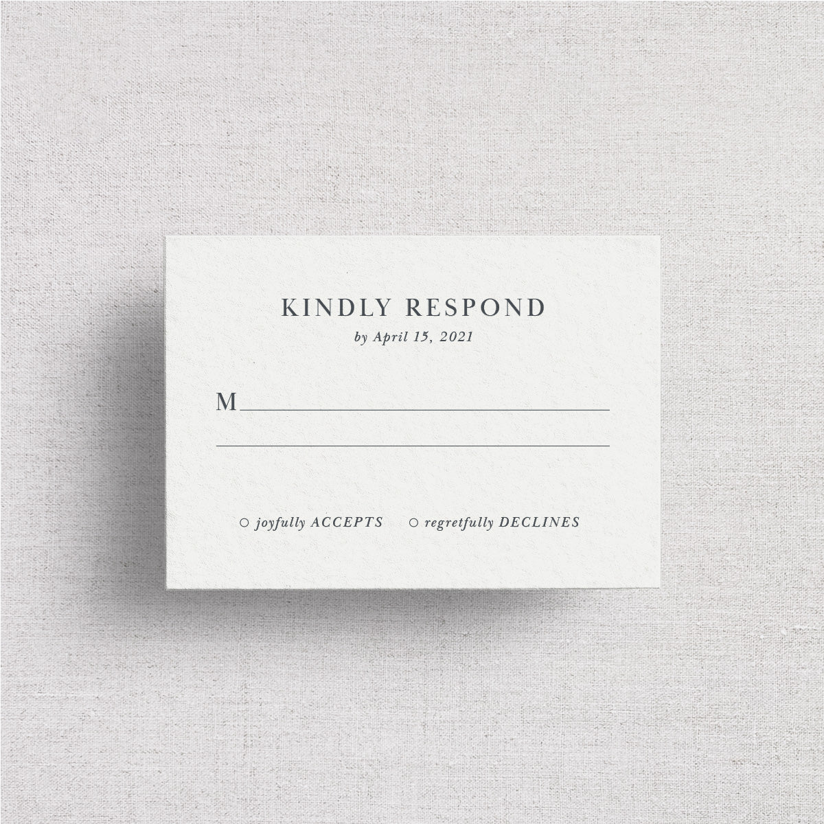 The Classic Venue Wedding Reply Card + Envelope