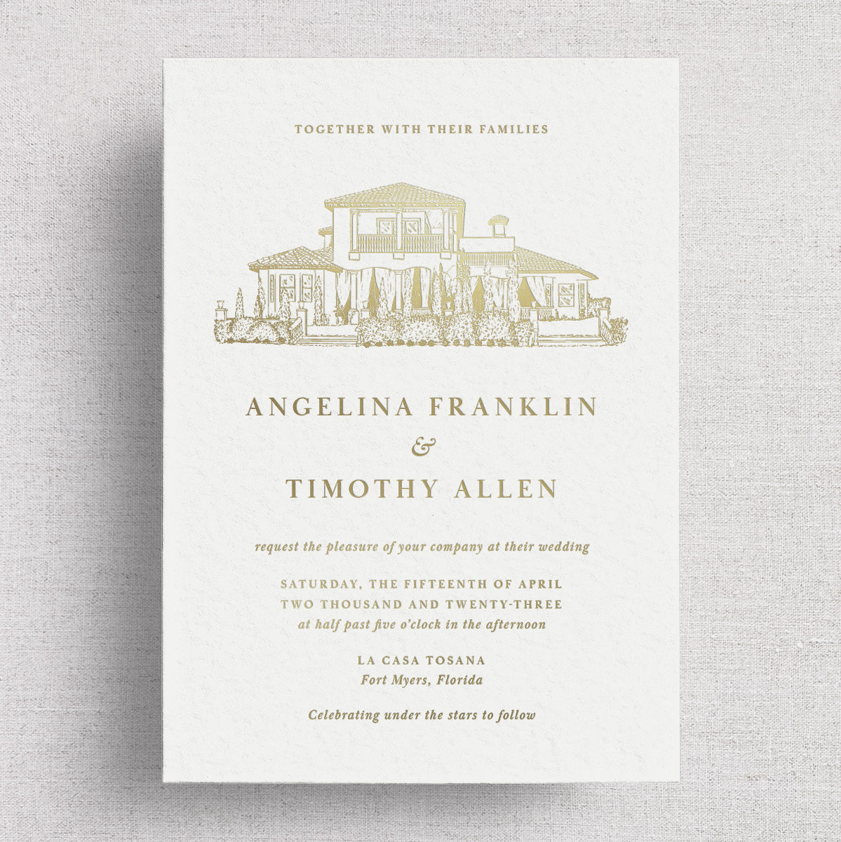 Classic Venue Wedding Invitation & Envelope