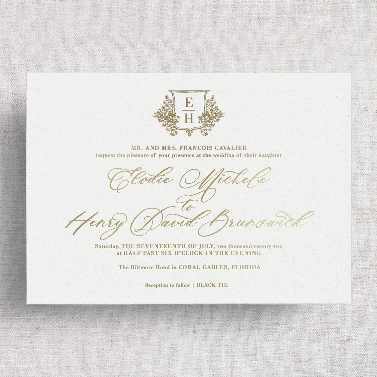 Normandy Wedding Invitation & Envelope
