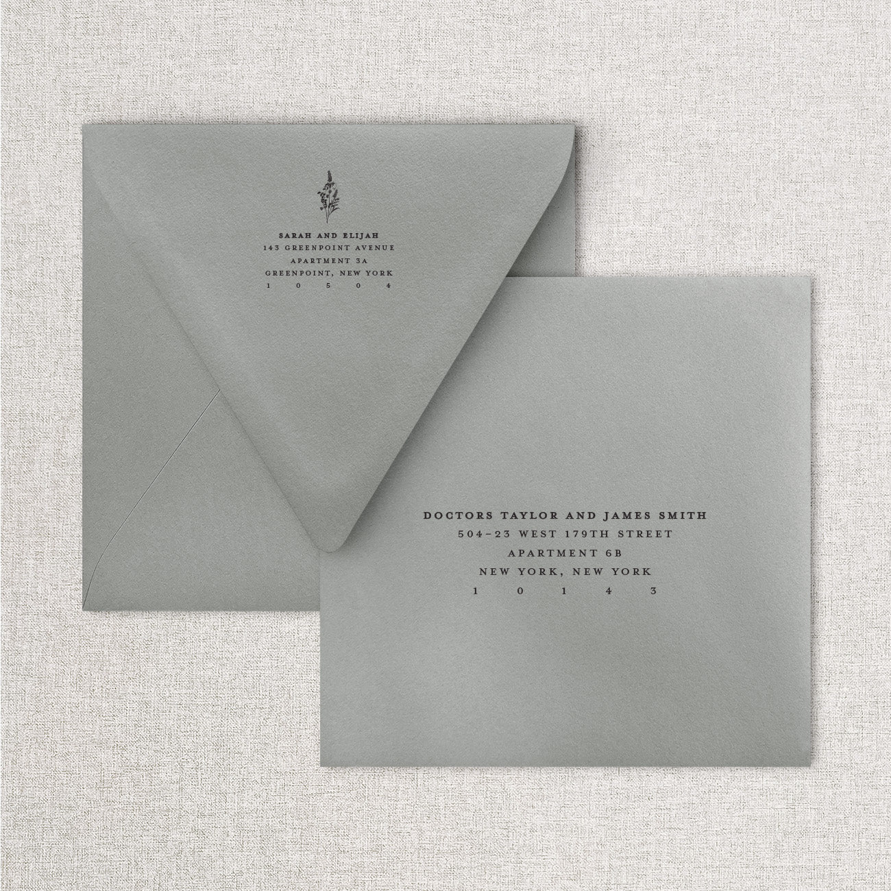 Wild Flora Square Wedding Invitation & Envelope