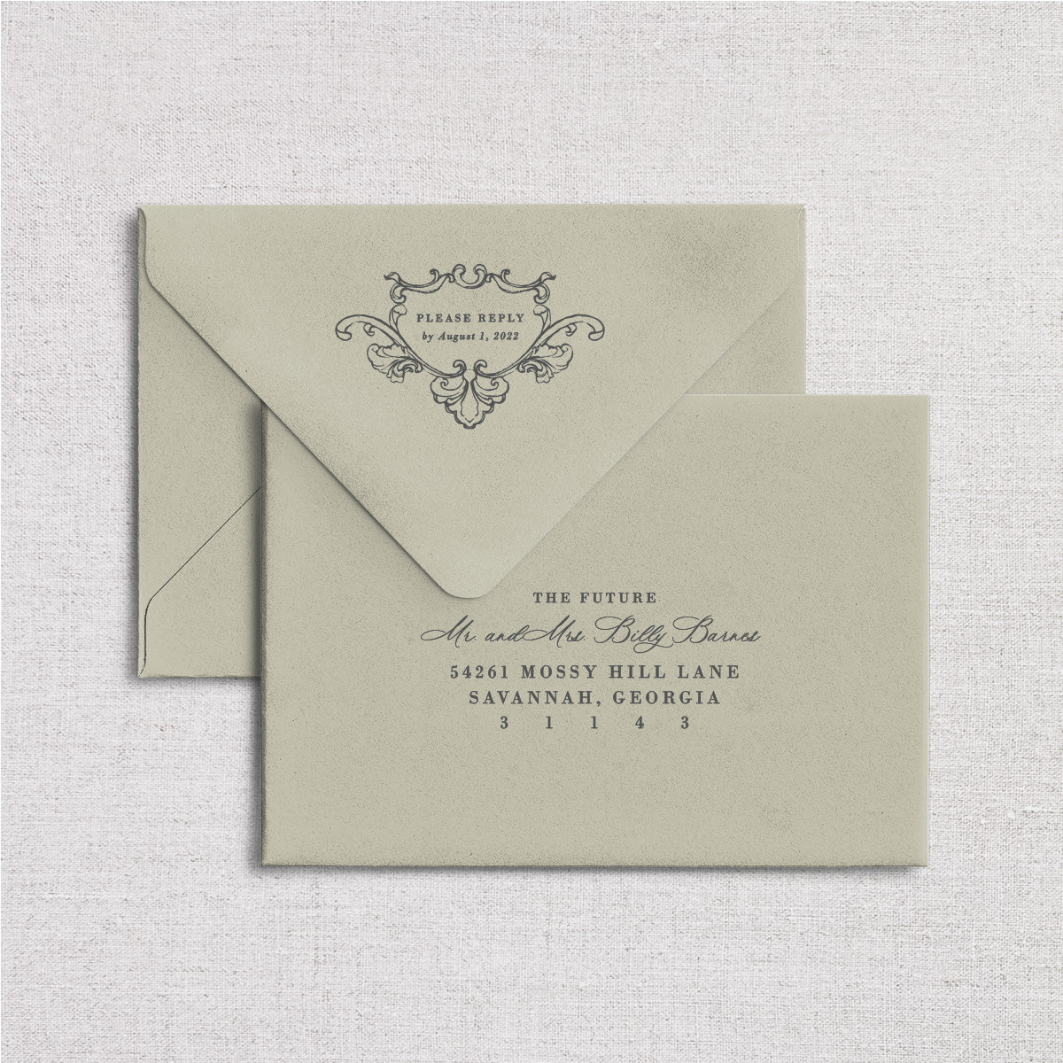 The Savannah Wedding Reply Card + Envelope