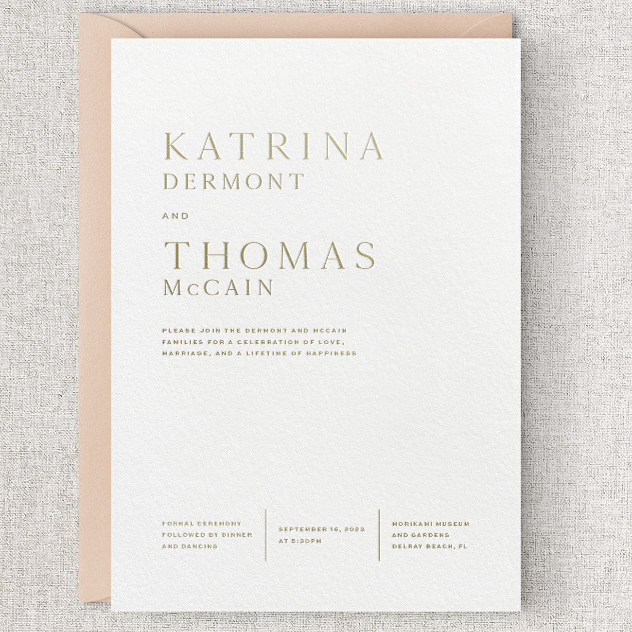 Isla Wedding Invitation & Envelope