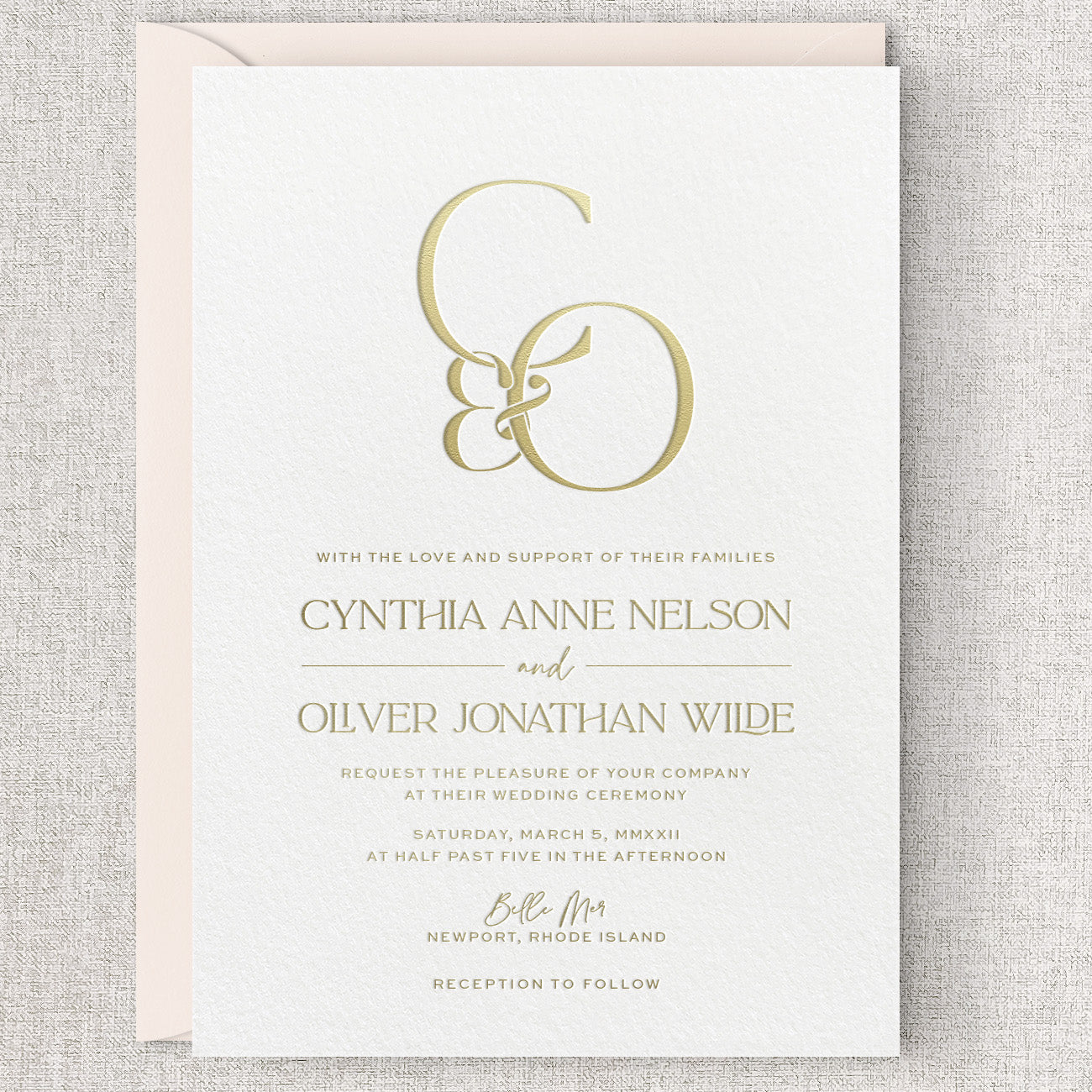 Newport Wedding Invitation & Envelope