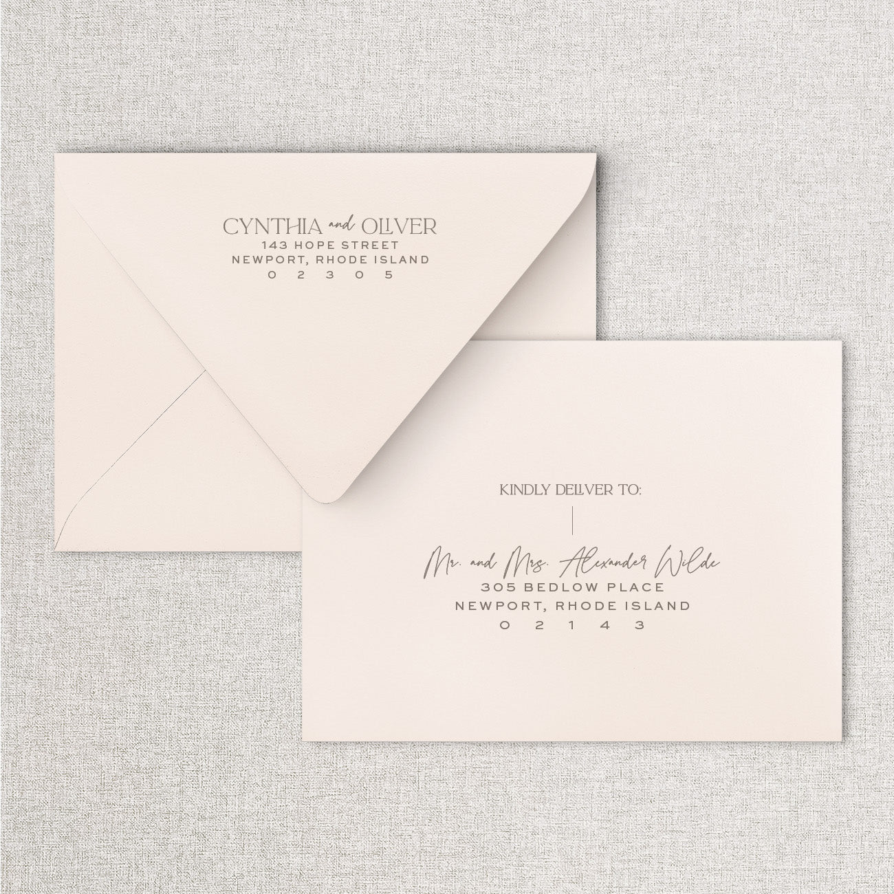 Newport Wedding Invitation & Envelope