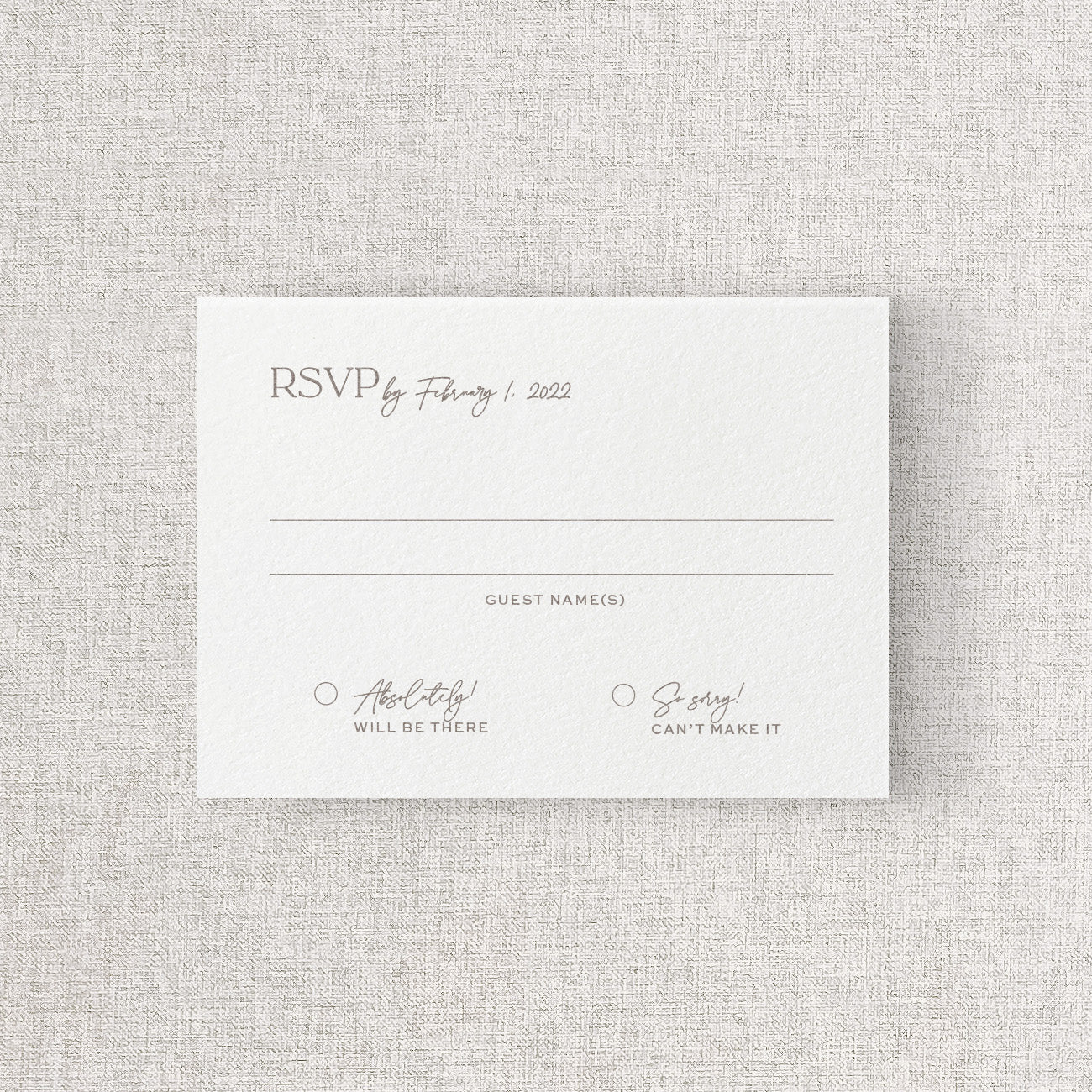 Newport Wedding Reply Card + Envelope