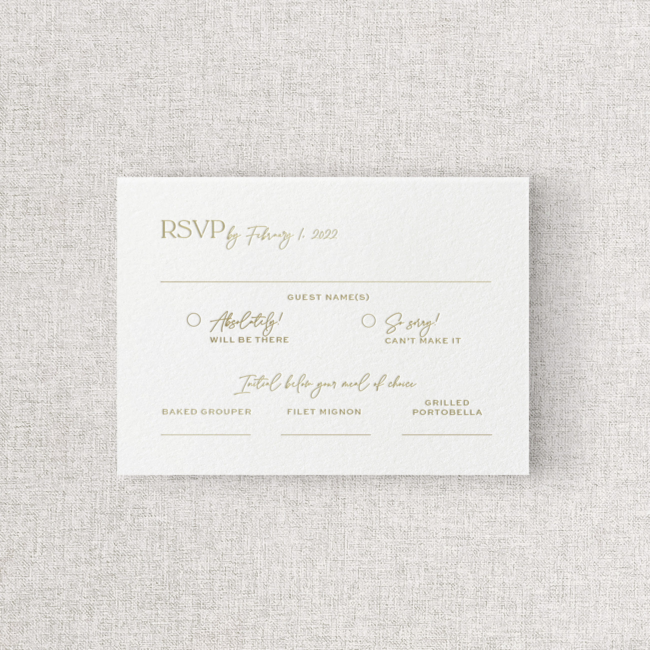 Newport Wedding Reply Card + Envelope