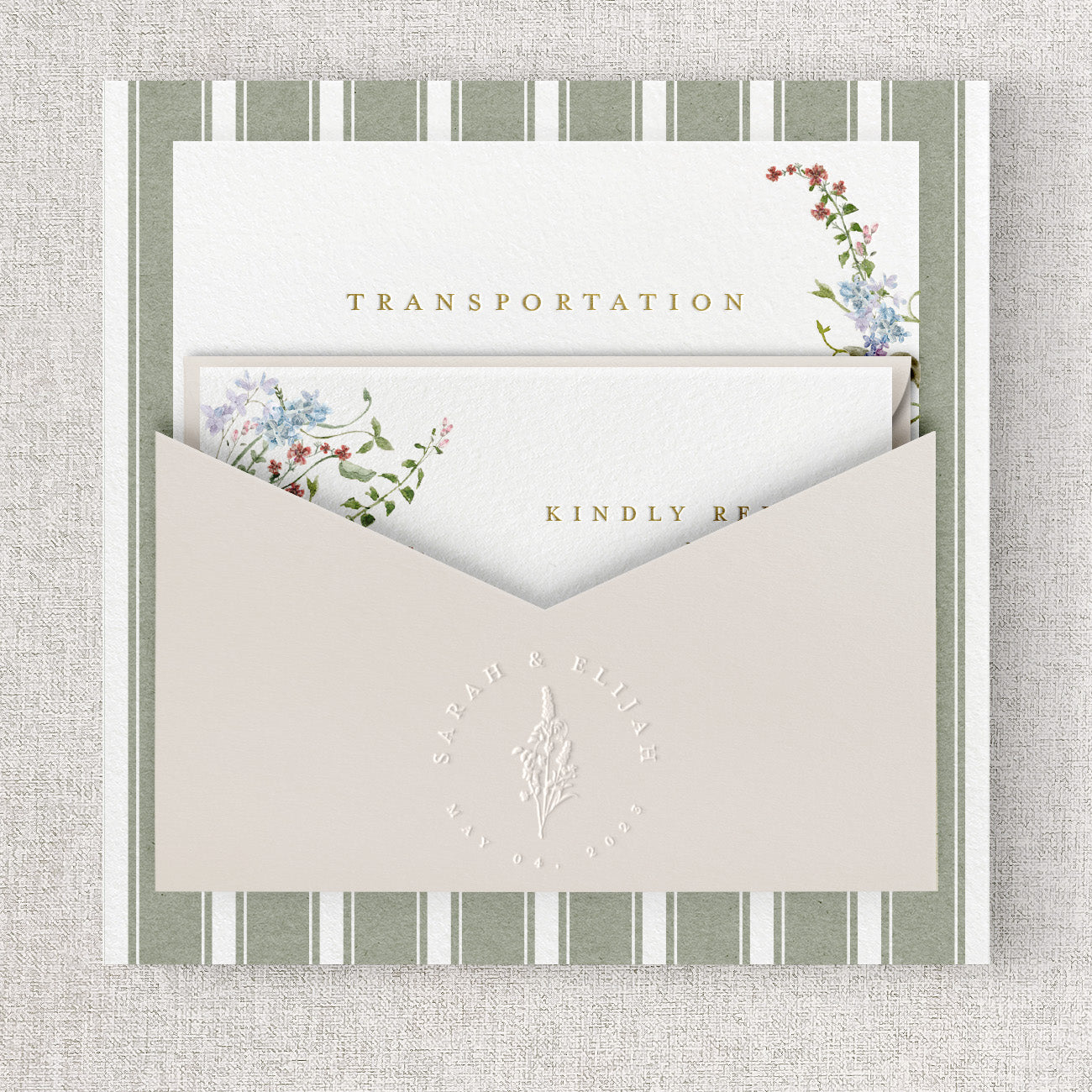 Wild Flora Wedding Invitation Pocket