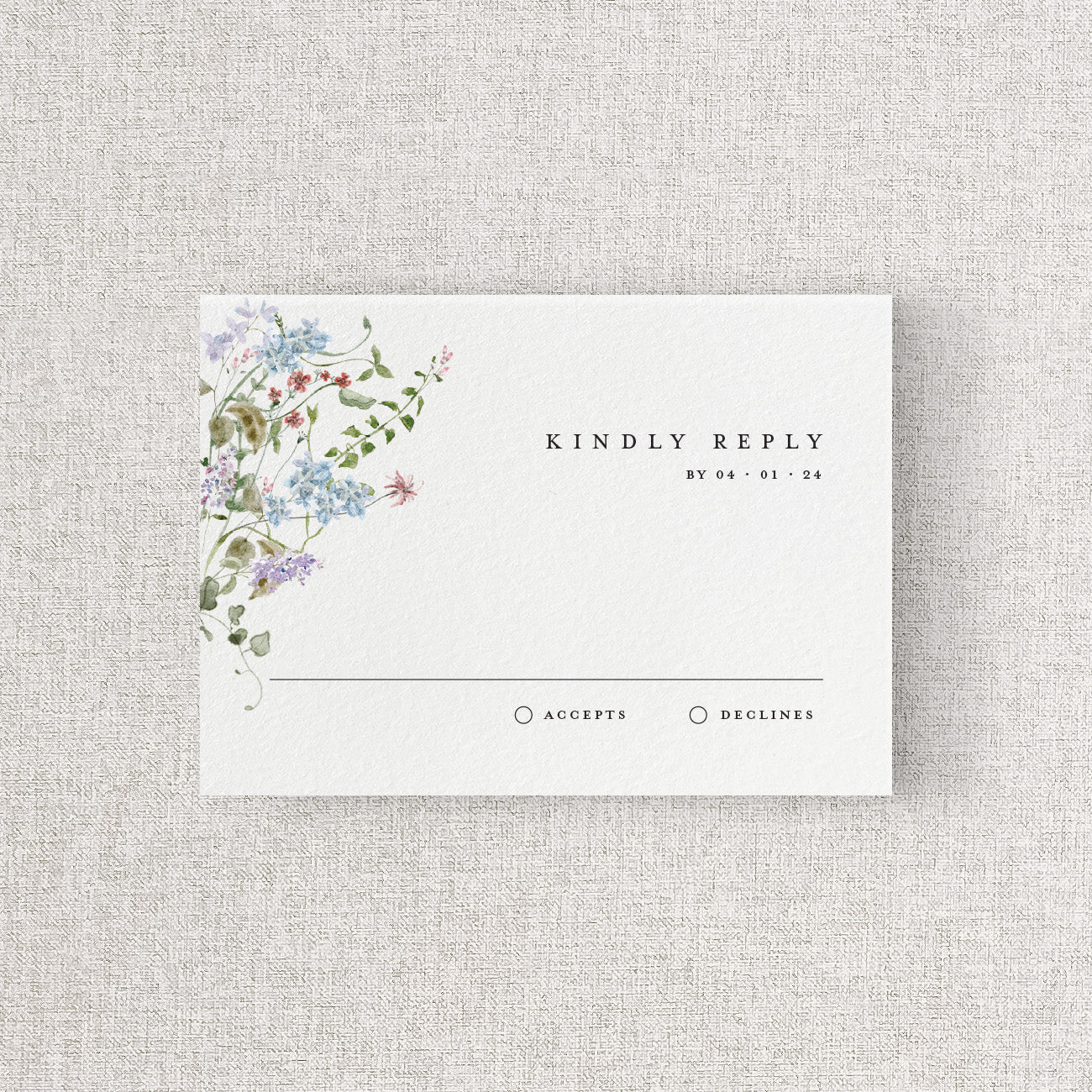 Wild Flora Wedding Reply Card + Envelope