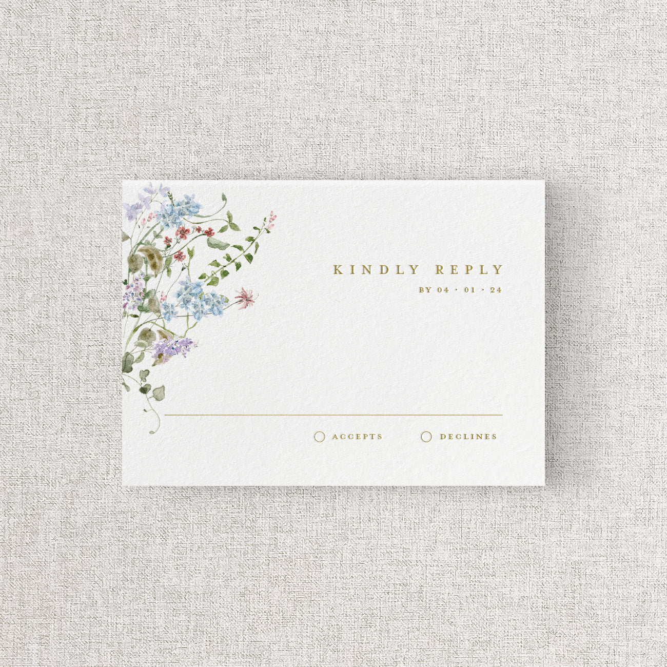 Wild Flora Wedding Reply Card + Envelope
