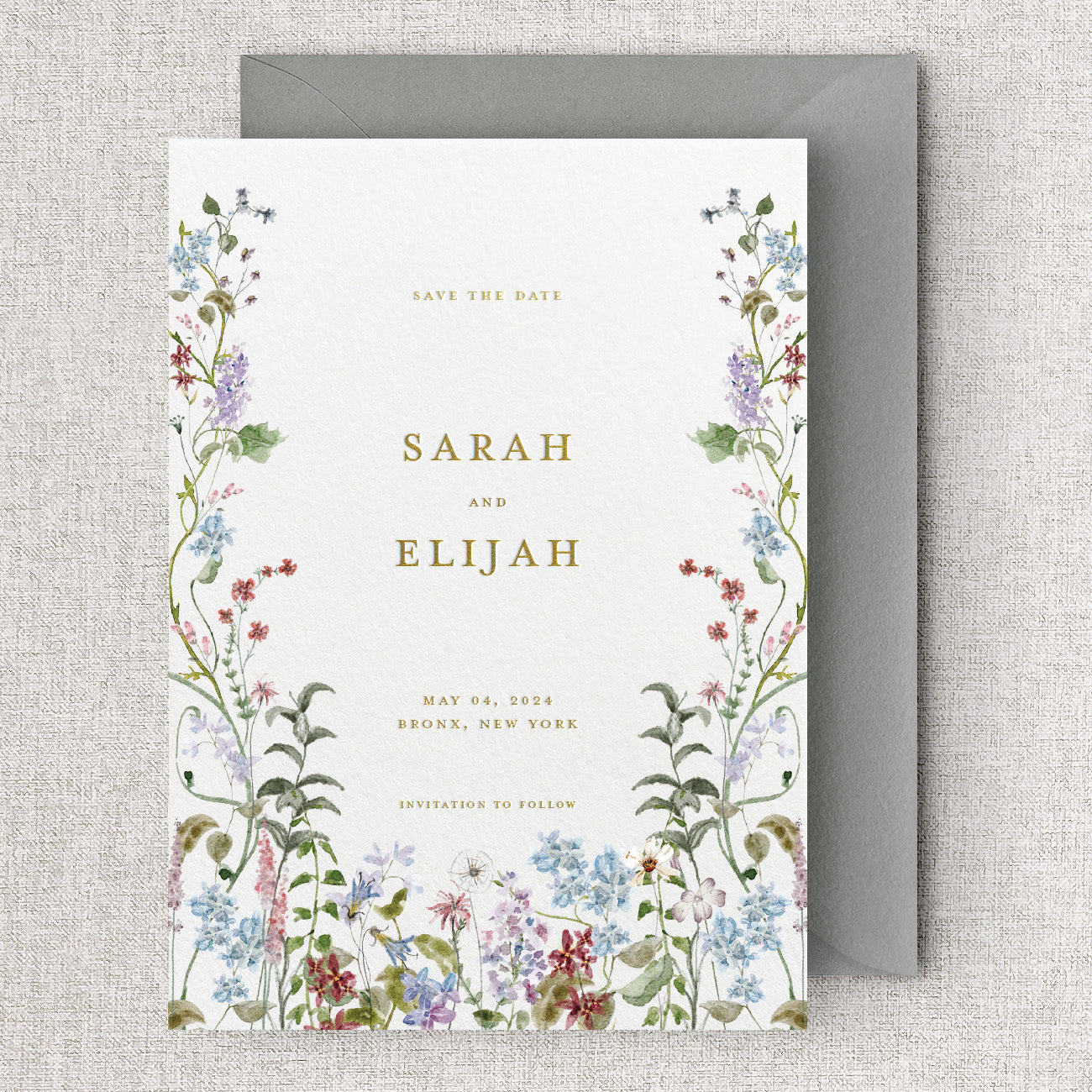 Wild Flora Wedding Save the Dates