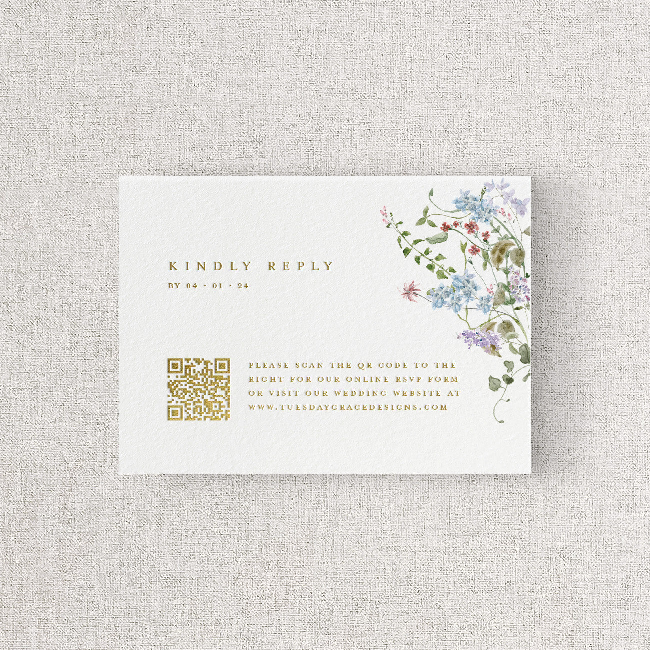 Wild Flora Wedding Website Card